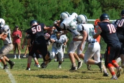 John Paul's Defensive line (Photo by: Laurie Young)
